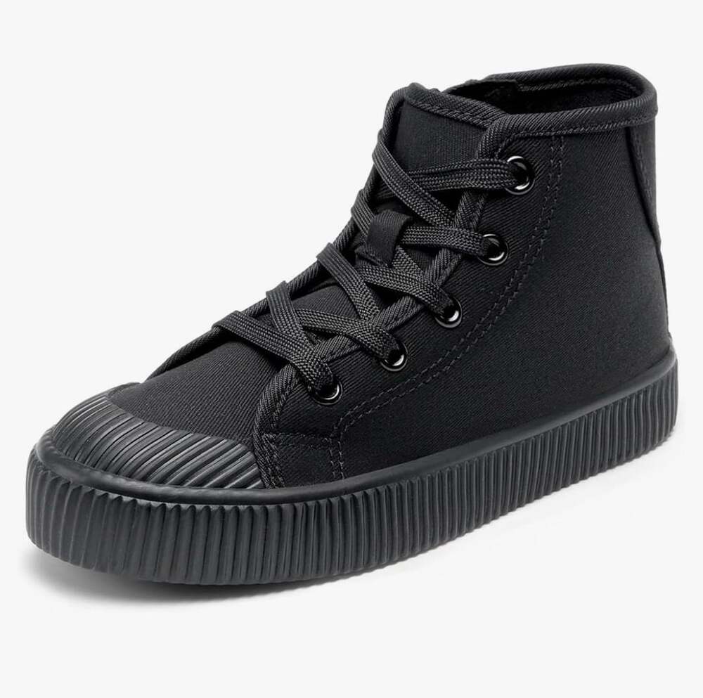 Kids' High-Top Canvas Sneakers - Easy Side Zip Shoes - Size 4 Big kid